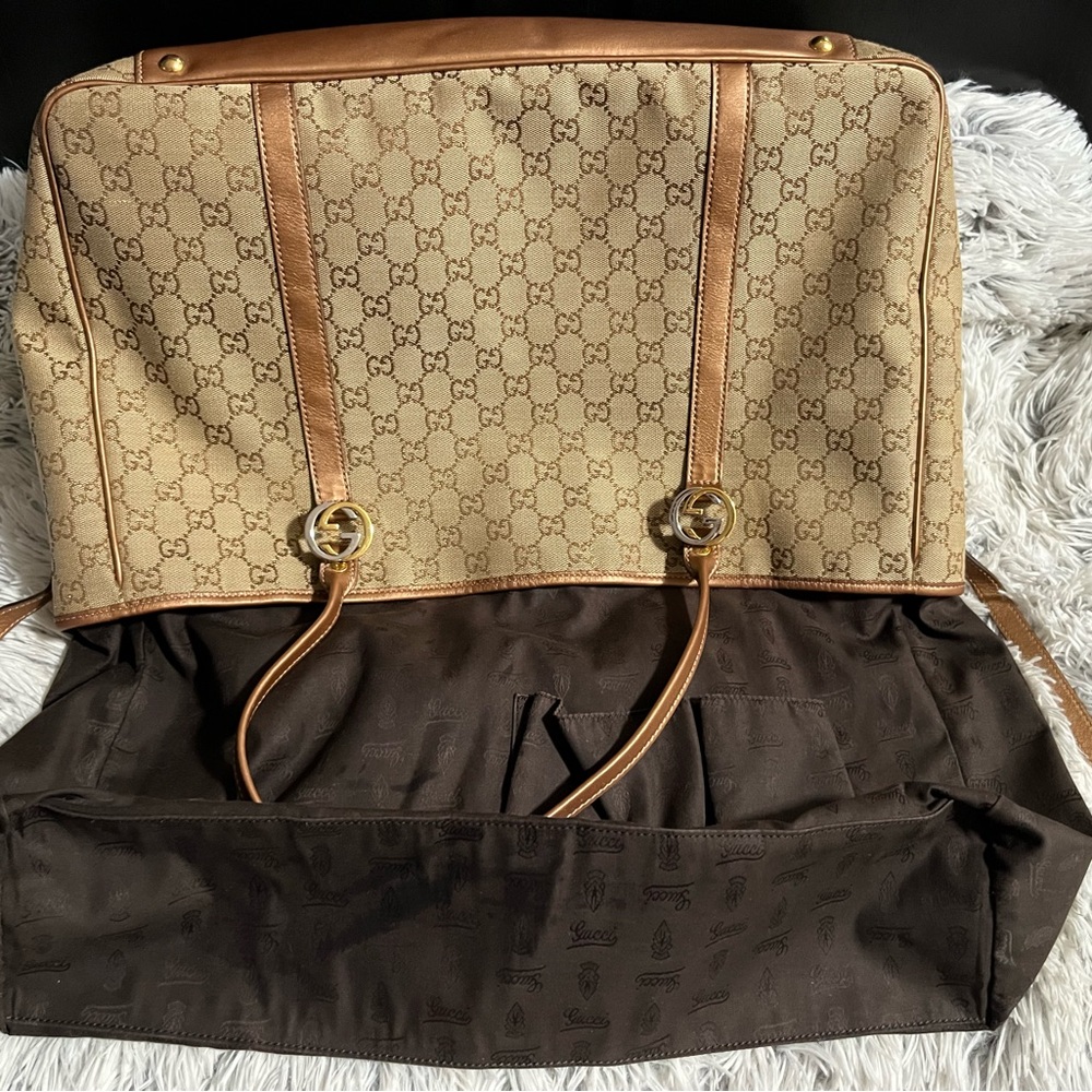 Authentic Gucci: Glittery Twin Gg Metallic Finish… - image 3